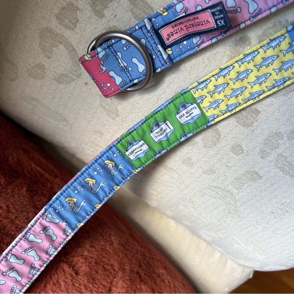 Vineyard Vines Patchwork Canvas Loop Ring Belt XS - Picture 4 of 6